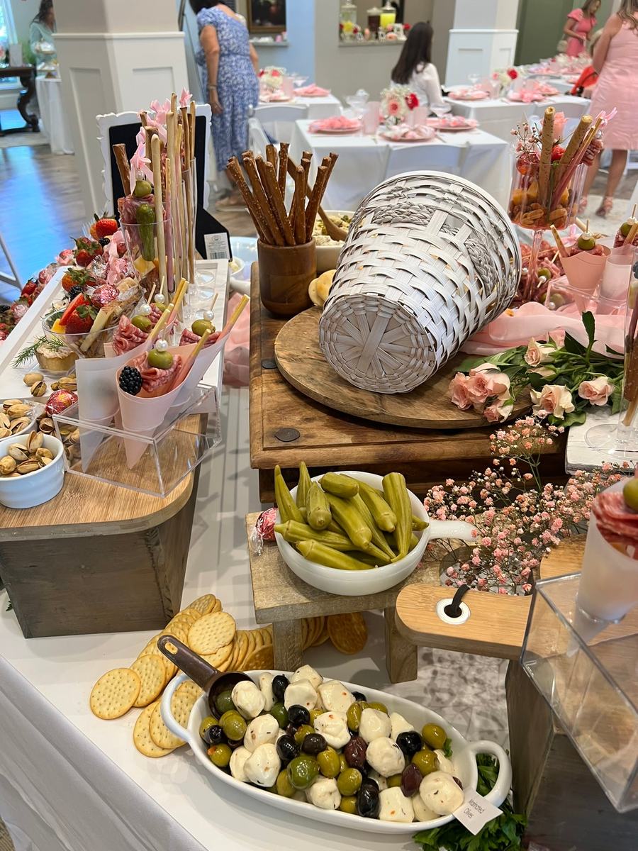 Charcuterie boards with cured meats, olives and crackers